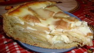 Пирог Яблоки на снегу со сметанным кремом