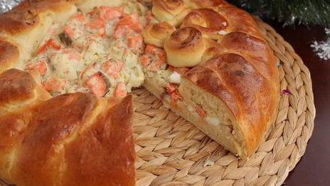 праздничный рыбный пирог