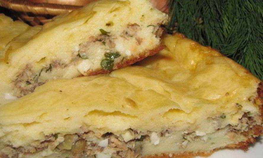 Рецепт слоеного пирога с рыбой и плавленым сыром