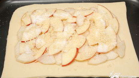 слоеный яблочно-грушевый пирог