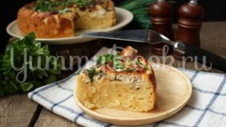 сырный пирог с курицей в мультиварке