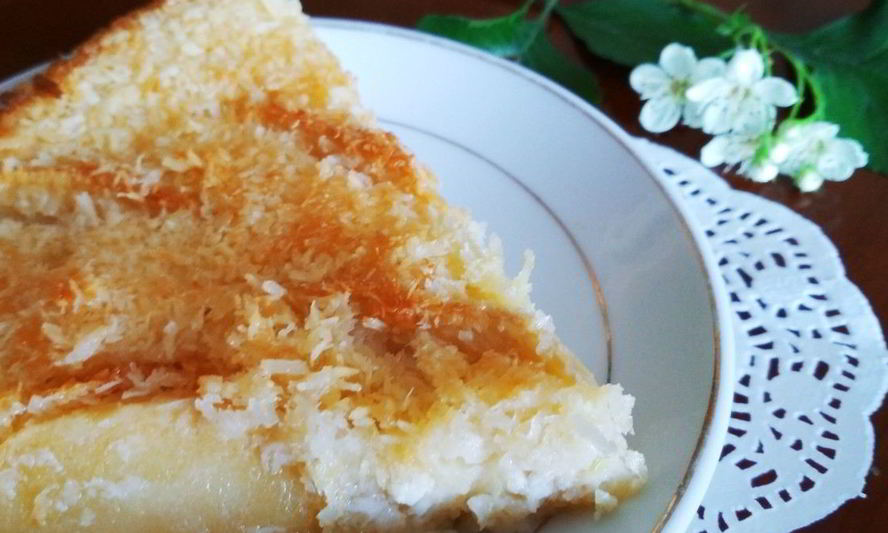 Рецепт творожного пирога с яблоками в кокосовой карамели