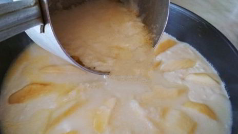 творожный пирог с яблоками в кокосовой карамели