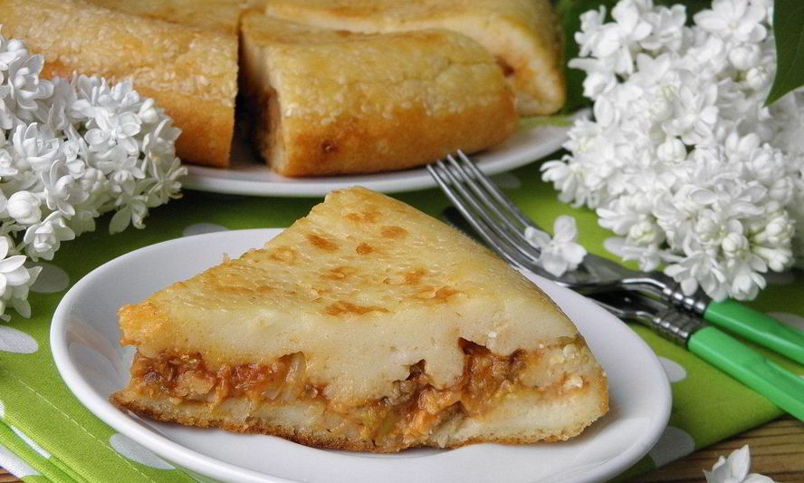 Рецепт заливного пирога с рыбными консервами