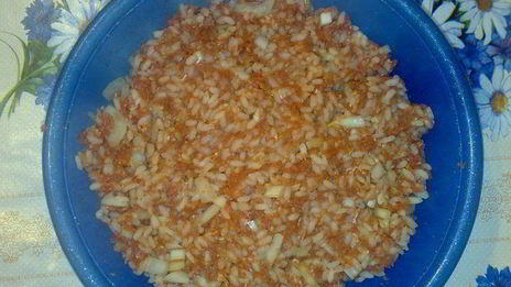 открытые пирожки с мясом и рисом