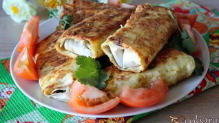 Пирожки из лаваша с зеленым луком и яйцом