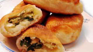 Пирожки на воде с сухими дрожжами жареные