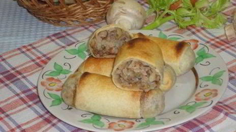 постные пирожки с гречкой и грибами