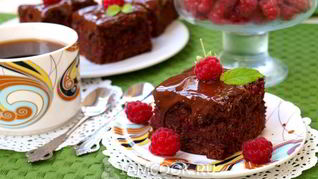 Брауни с малиной