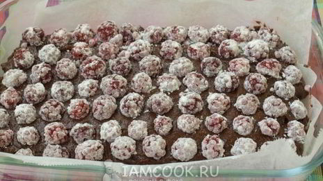 брауни с малиной