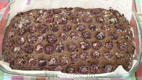 брауни с малиной