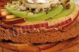 Пирожное Башенки со сгущенным молоком и фруктами