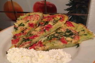 Быстрая пицца из кабачка