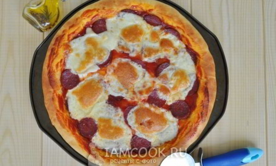 Рецепт пиццы пепперони с жаренной моцареллой