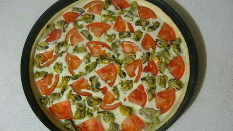 пицца с мидиями