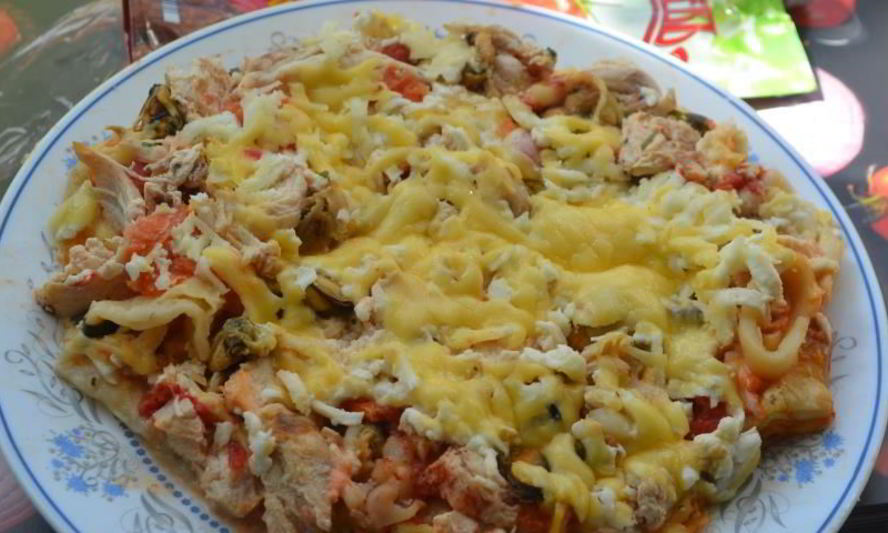 Рецепт пиццы с морепродуктами