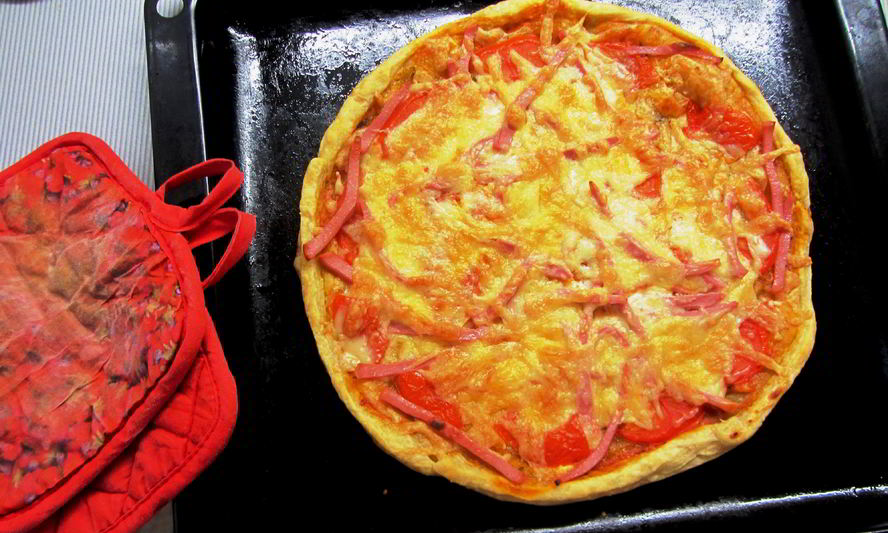 Рецепт пиццы с плавленым сыром