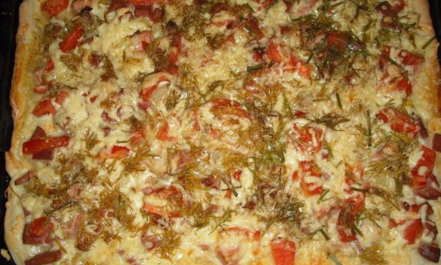 Рецепт пиццы с вареной колбасой