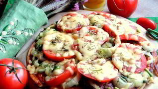 Заливная пицца в сковороде