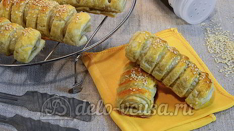 слойки с мясом