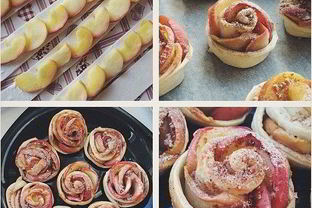 Слойки с яблоком Розочки