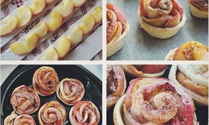 Рецепт слоек с яблоком розочки