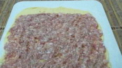 творожное тесто с фаршем