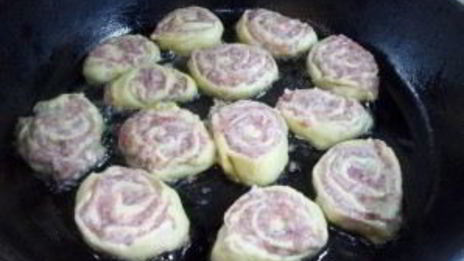 творожное тесто с фаршем