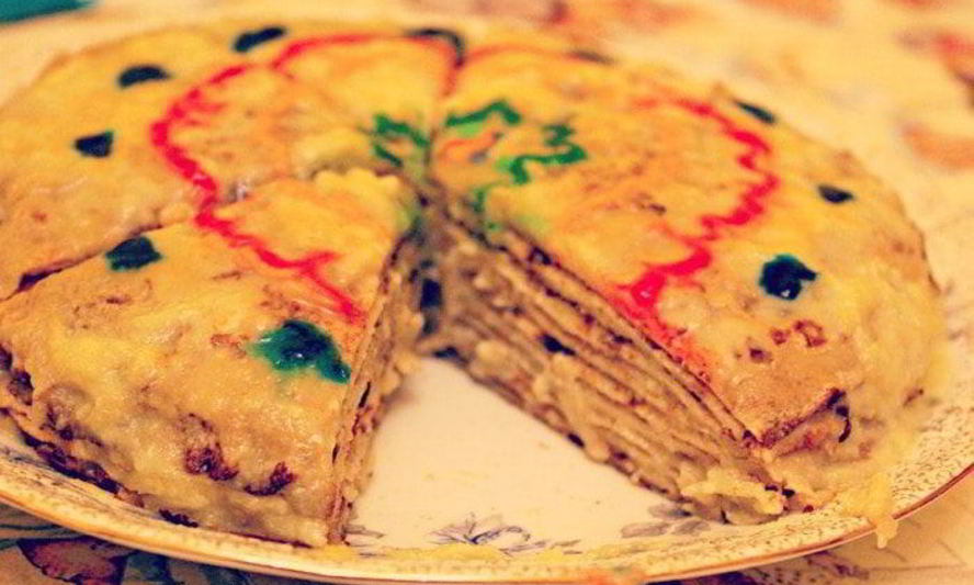 Рецепт блинного торта с яблочным кремом