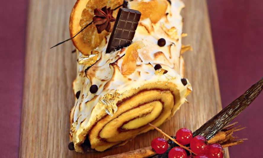 Рецепт рождественского полена с апельсинами