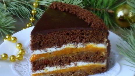 шоколадный торт с курагой