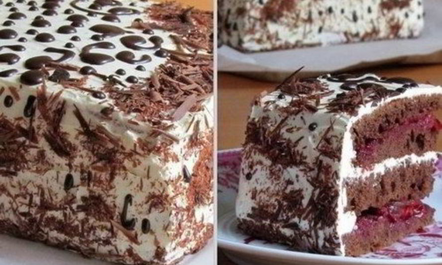 Рецепт шоколадного торта с вишней и масляно-заварным кремом