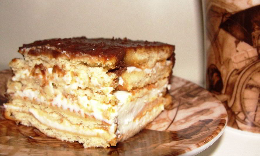 Рецепт торта без выпечки из печенья