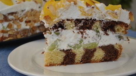 торт парадиз с манго и виноградом