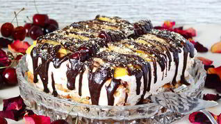 Торт печенье без выпечки сметана творог