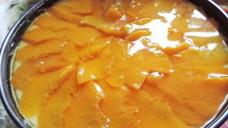 творожно-персиковый торт нежность