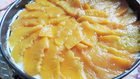 творожно-персиковый торт нежность