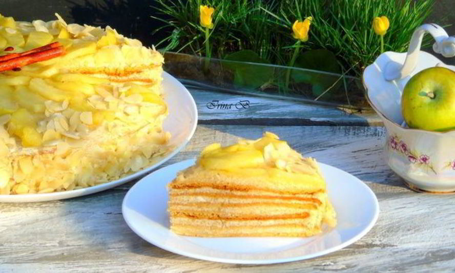 Рецепт яблочно-медового торт
