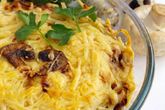 Грибная запеканка с рисом и сыром