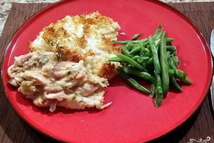 Картофельная запеканка с курицей и грибами