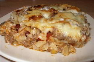 Мясная запеканка из макарон с фаршем в духовке