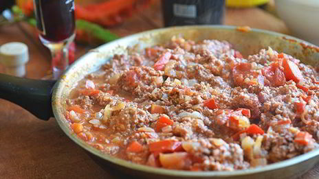 мясная запеканка с соусом бешамель