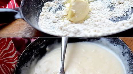 мясная запеканка с соусом бешамель