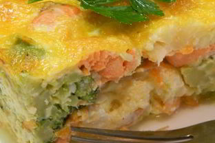 Овощная запеканка с семгой