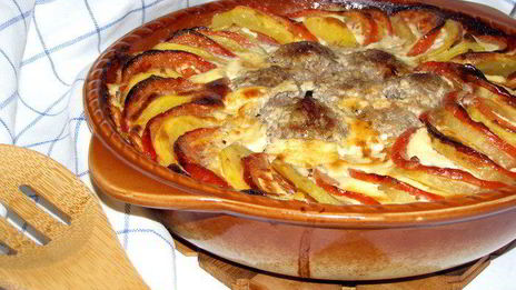 овощная запеканка с тефтельками