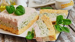 Разноцветная запеканка с куриным фаршем