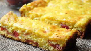 Творожная запеканка с черешней