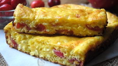 творожная запеканка с черешней