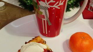 Творожная запеканка с изюмом и ванилью