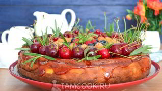 Творожная запеканка с вишней